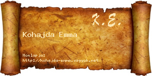 Kohajda Emma névjegykártya