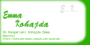 emma kohajda business card